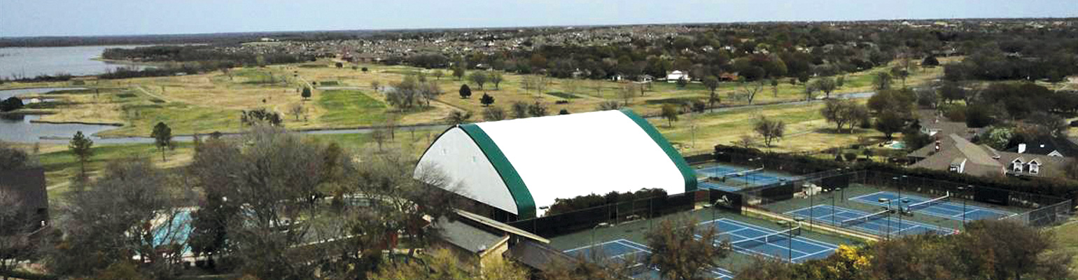 Fabric tennis building