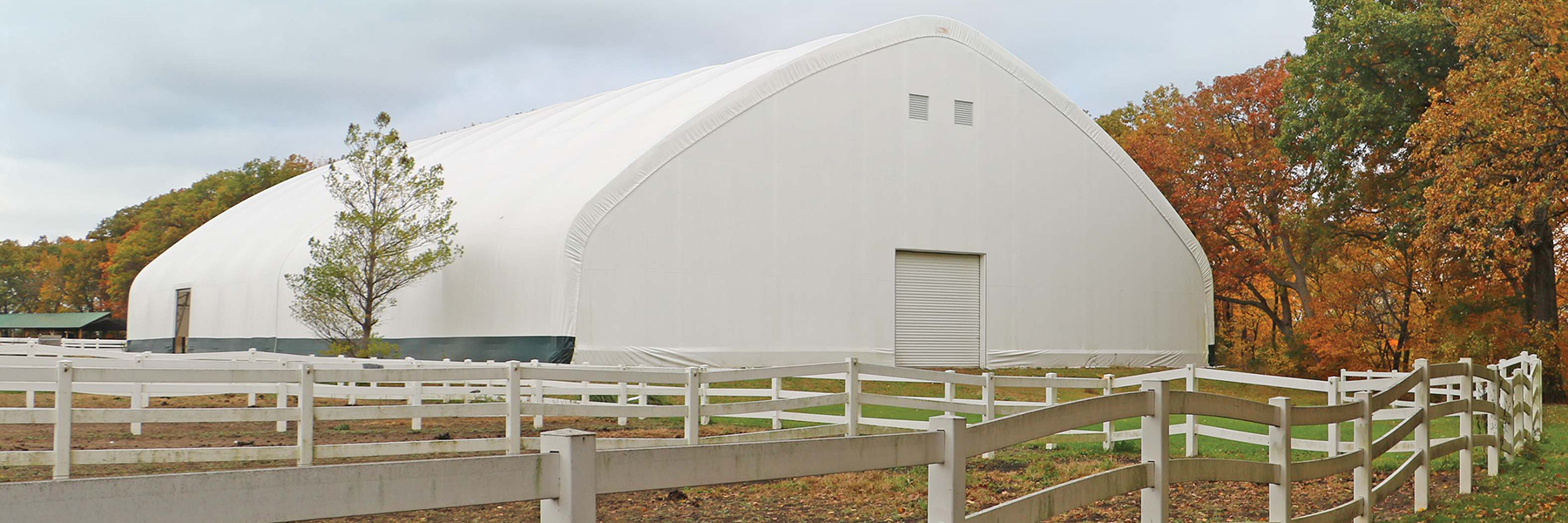 Horse Riding Arena with white Fence