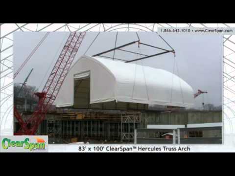 Crane-liftable building by ClearSpan Fabric Structures