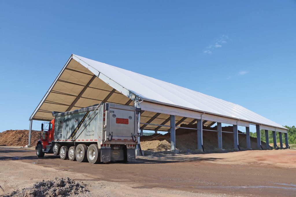 dump truck at soil facility