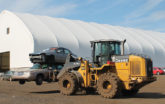 Car Junkyard and Car workshop under a white fabric structure