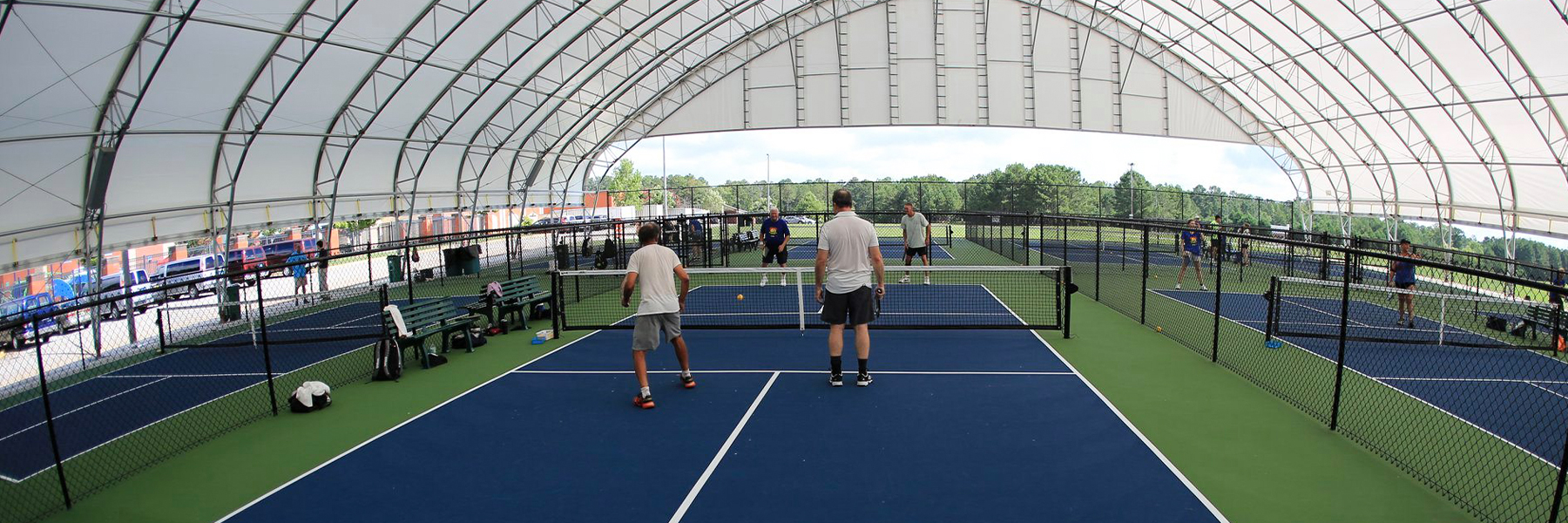 Pickleball Court under Fabric Structure