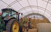 Hay Storage with green tractors