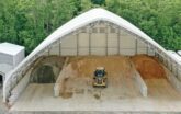 gable fabric building for sand and salt storage