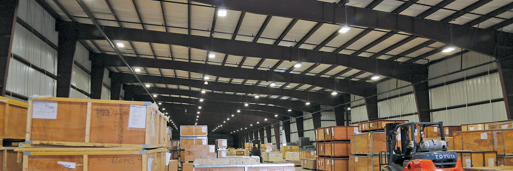 Warehouse Beam Building with Lighting