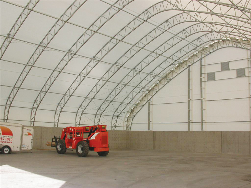 Fabric Structure With Pre-Stressed Concrete Walls