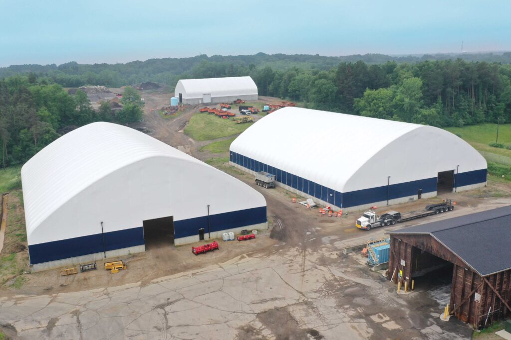 Two Gable Style Fabric Structures