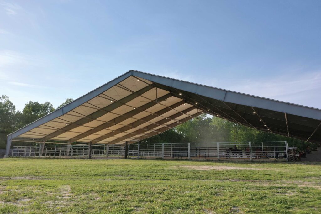 Fabric Beam Building with horse riding arena