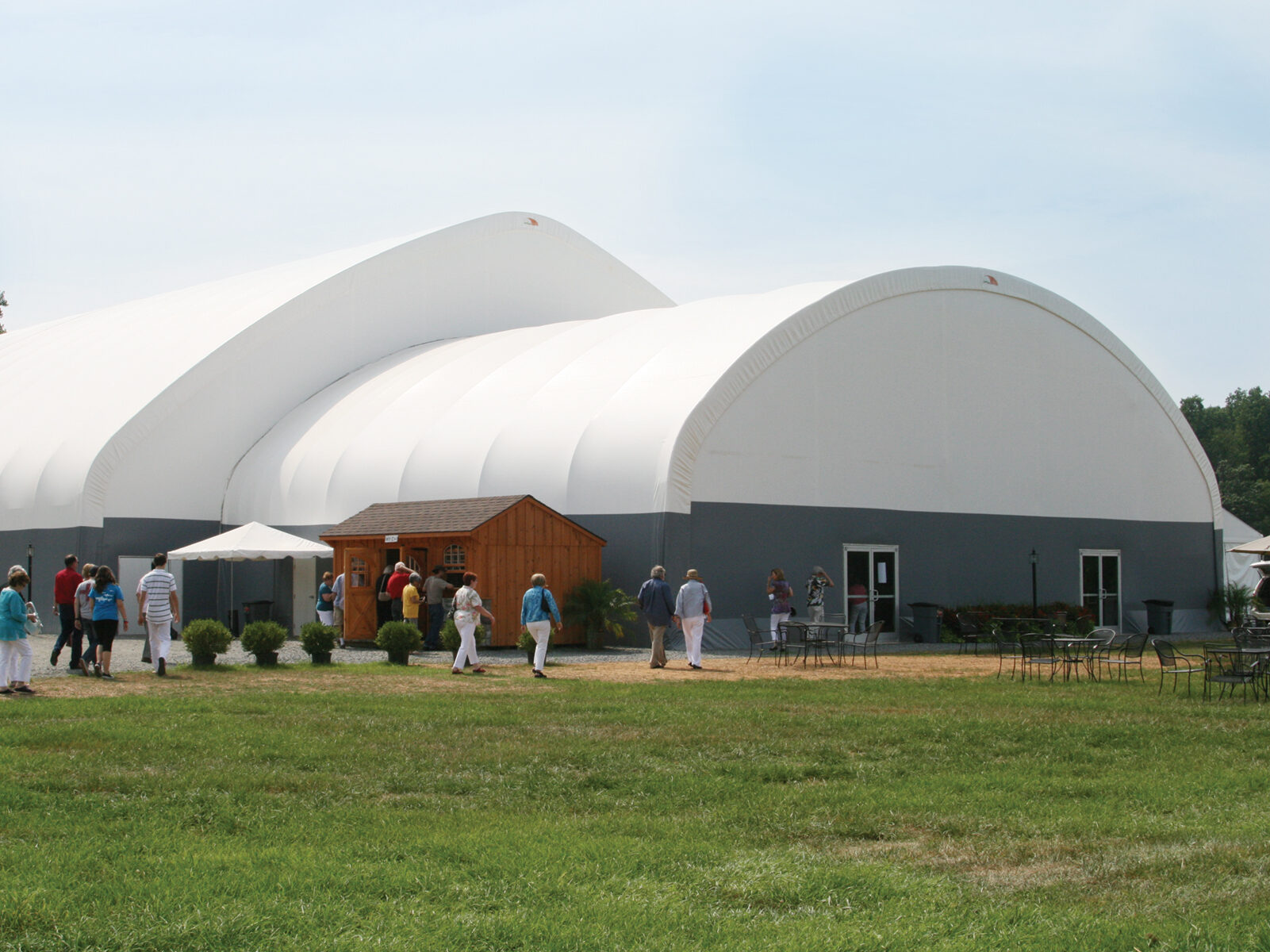 fabric building serving as concert venue
