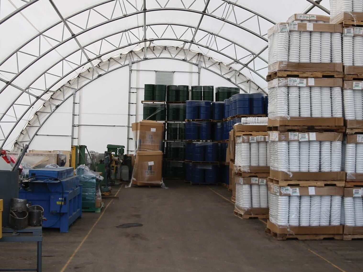 Commercial Storage Inside Round Truss Building