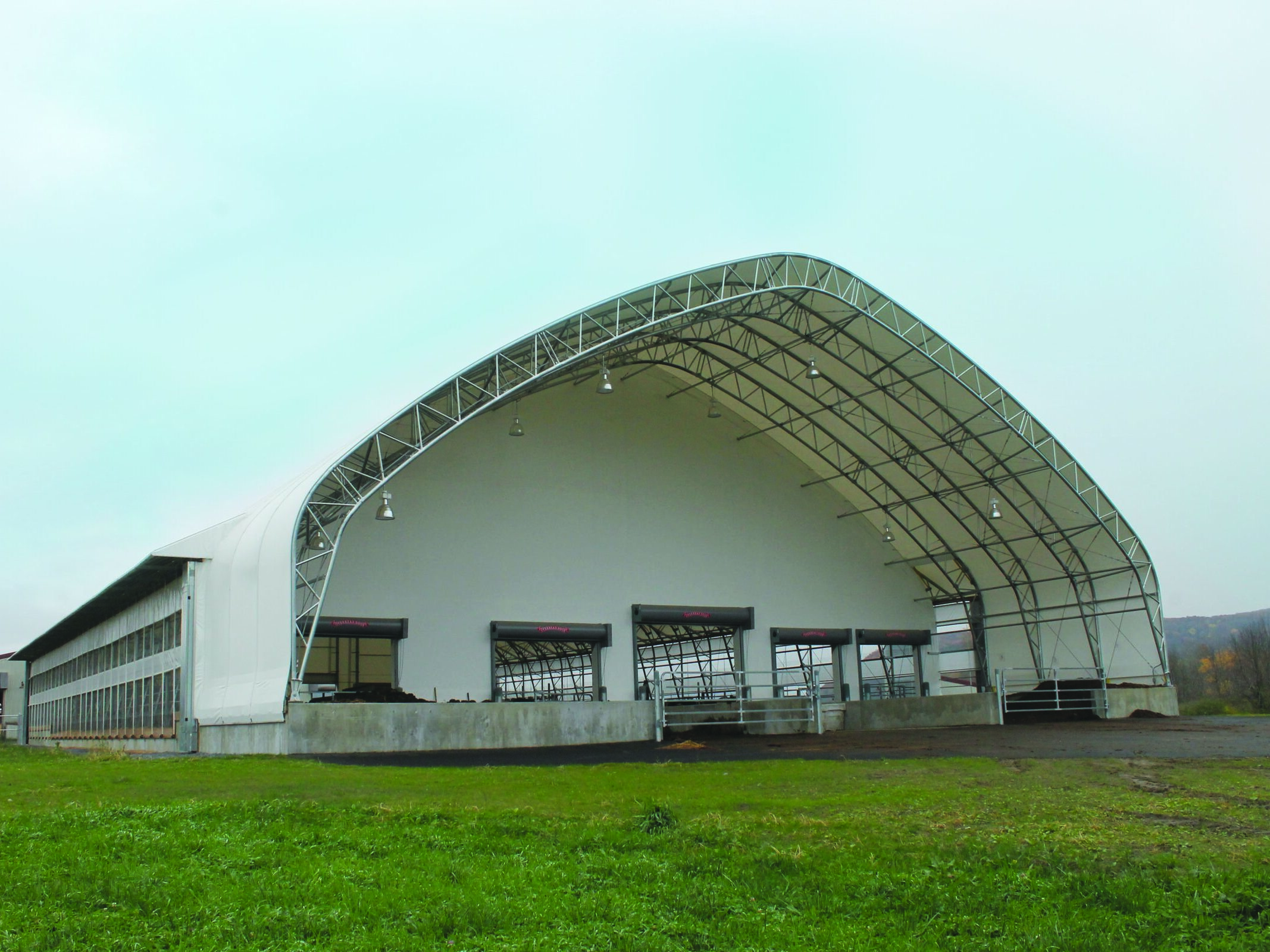 Dairy Building with overhang and curtain side wall