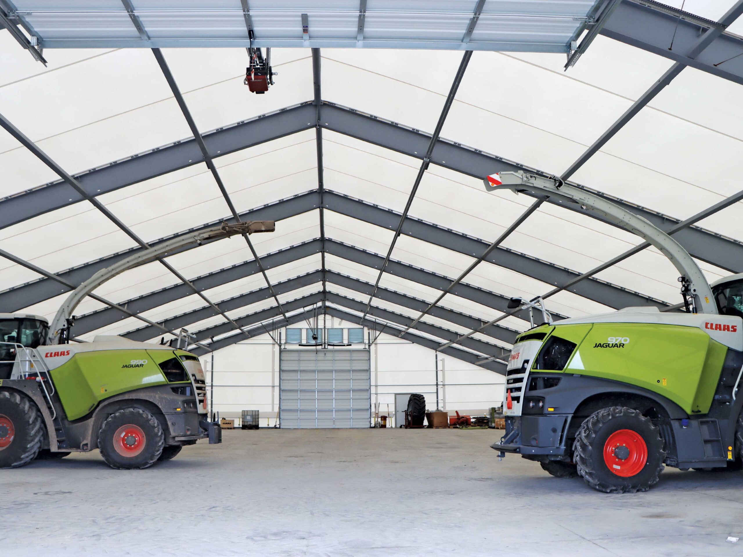 I-Beam Fabric Structure With Stored Vehicles