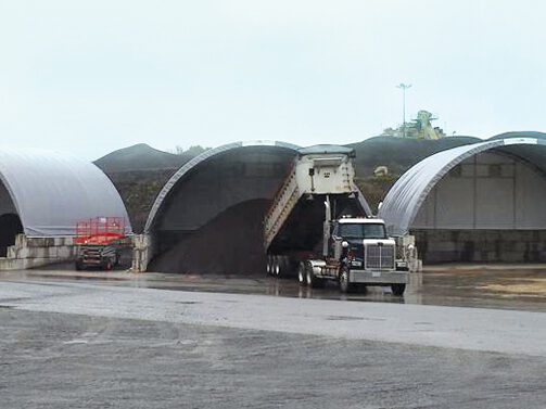 Multiple Grey Fabric PonyWall Buildings