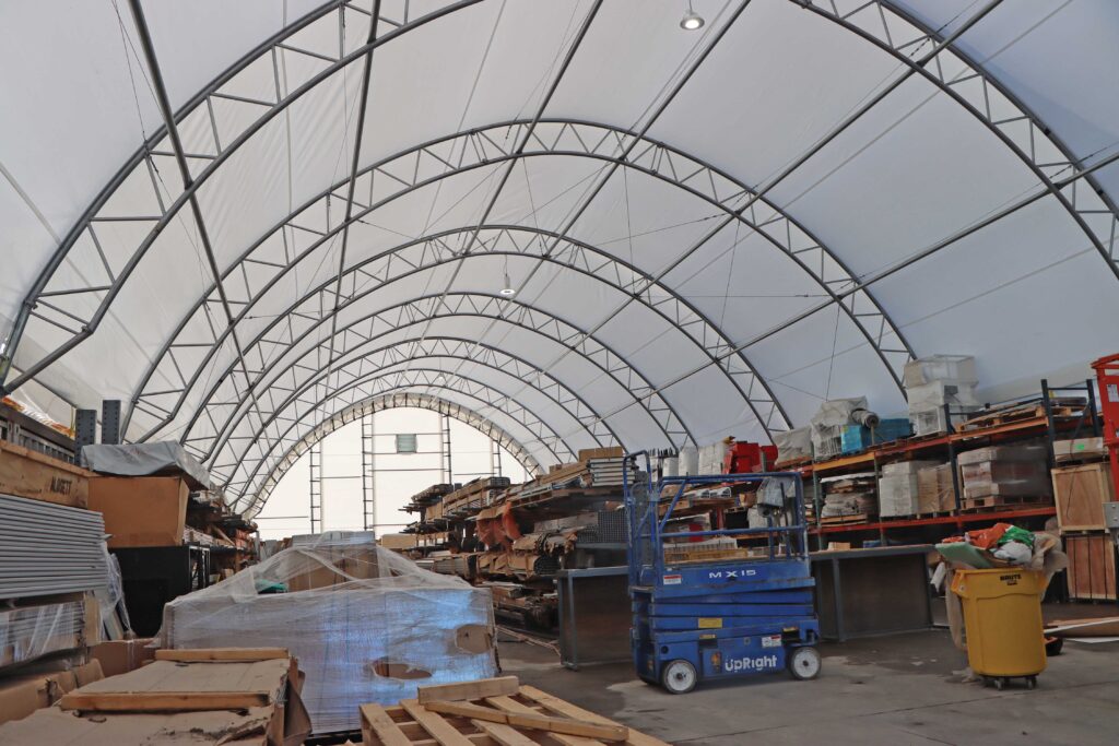 Interior of Round Fabric Warehouse Building