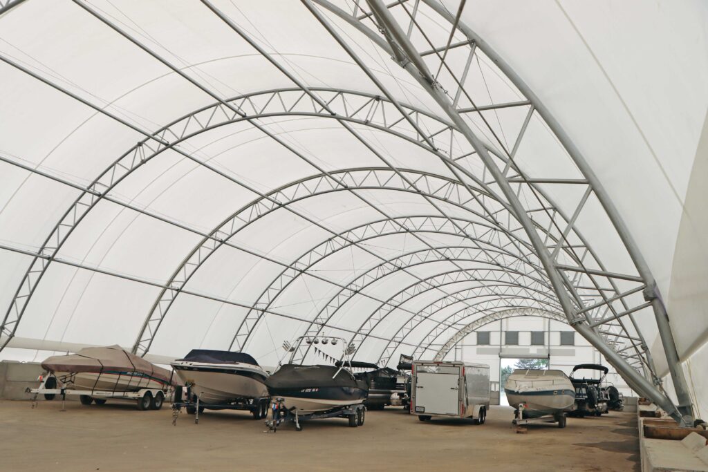 interior of marina storage building