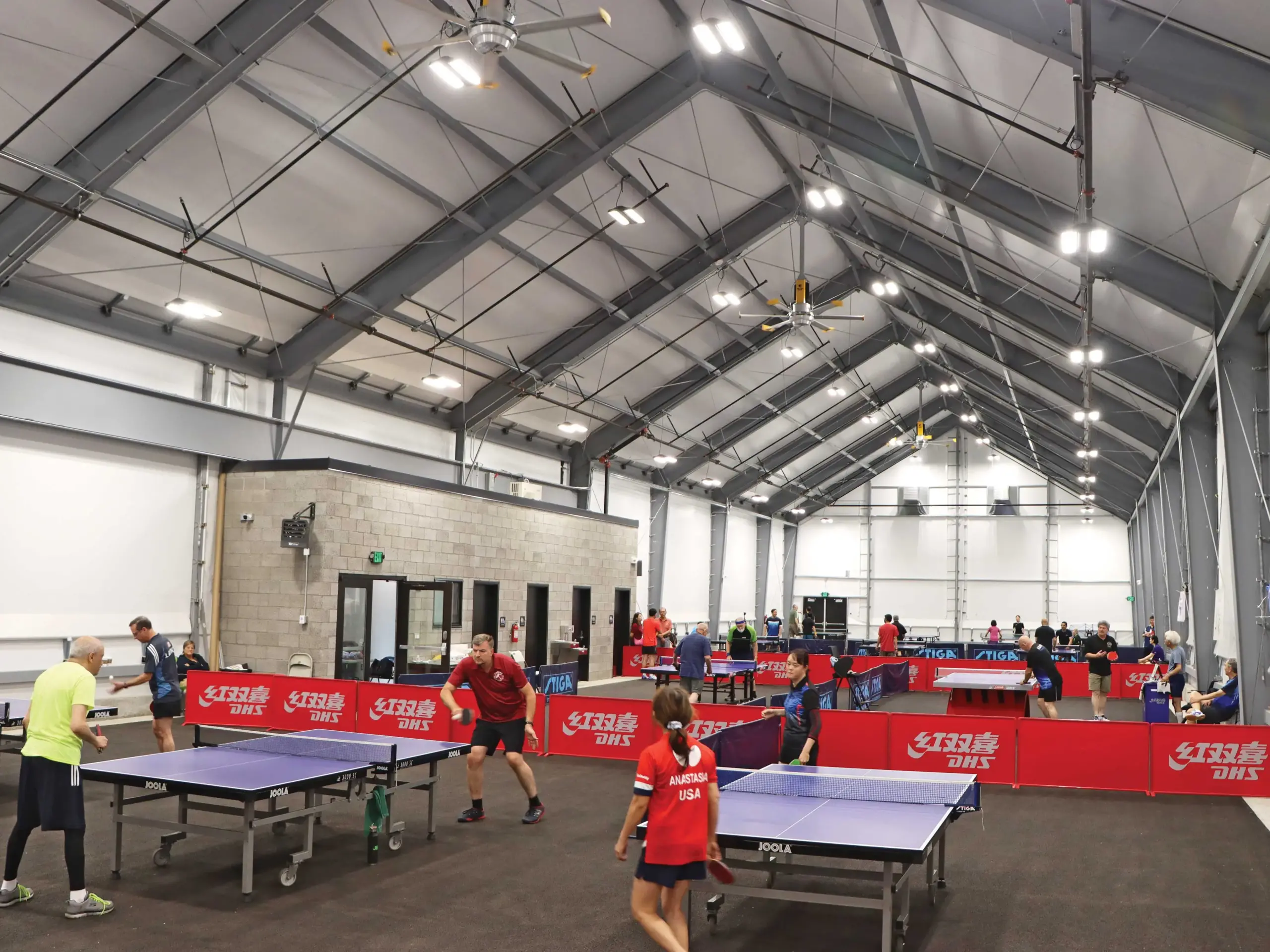 Tacoma Table Tennis Club playing inside the Andercaf Center