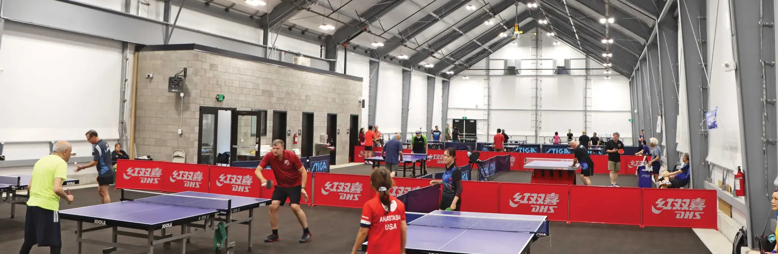 Tacoma Table Tennis Club playing inside the Andercaf Center