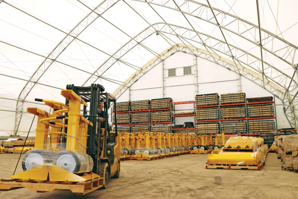 interior of warehouse clad with polyethylene building cladding