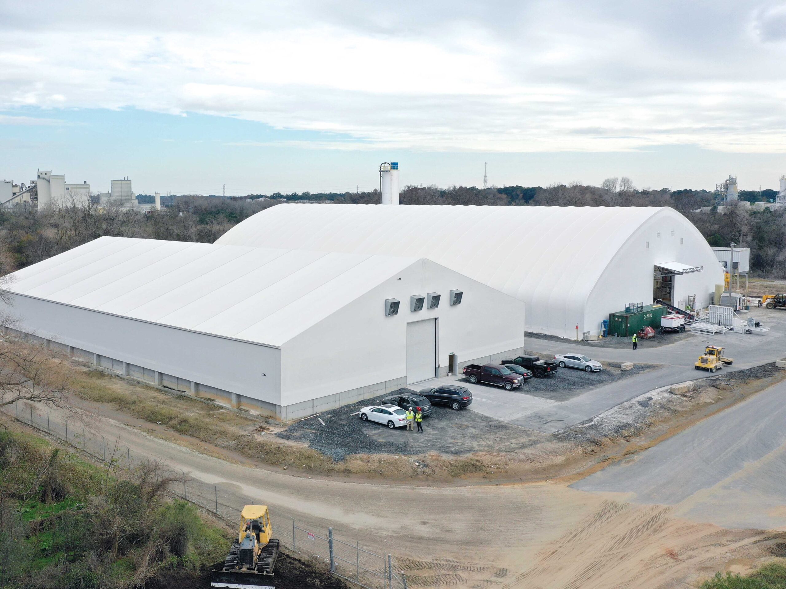 two different types of structures next to each other: truss and I-beam