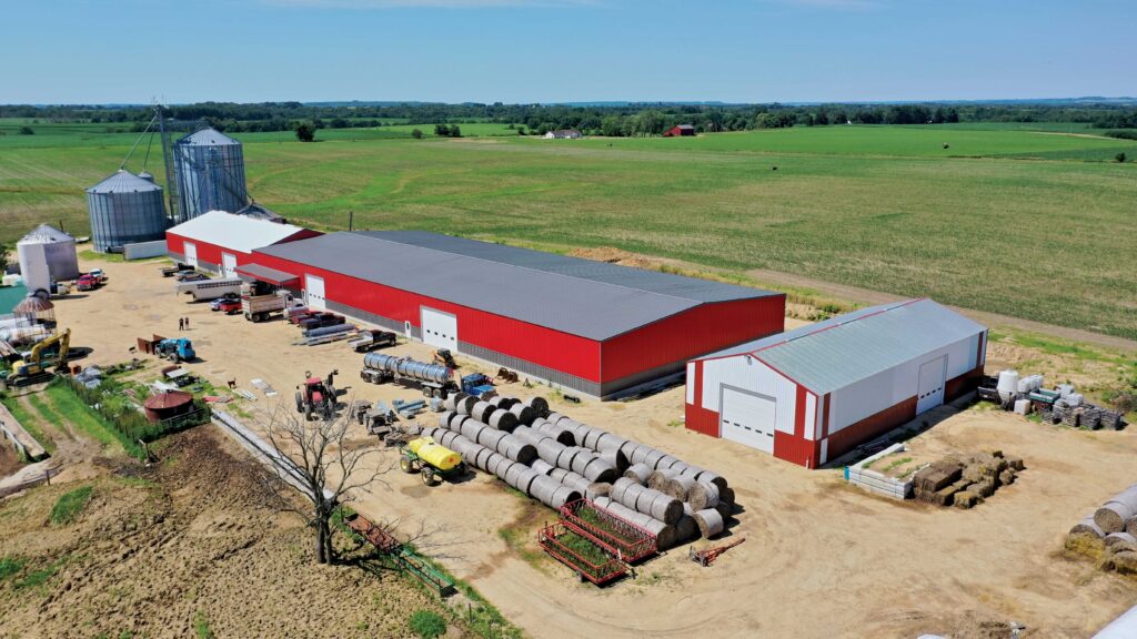 red pemb farm equipment storage building